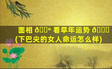 面相 🐺 看早年运势 🐅 (下巴尖的女人命运怎么样)